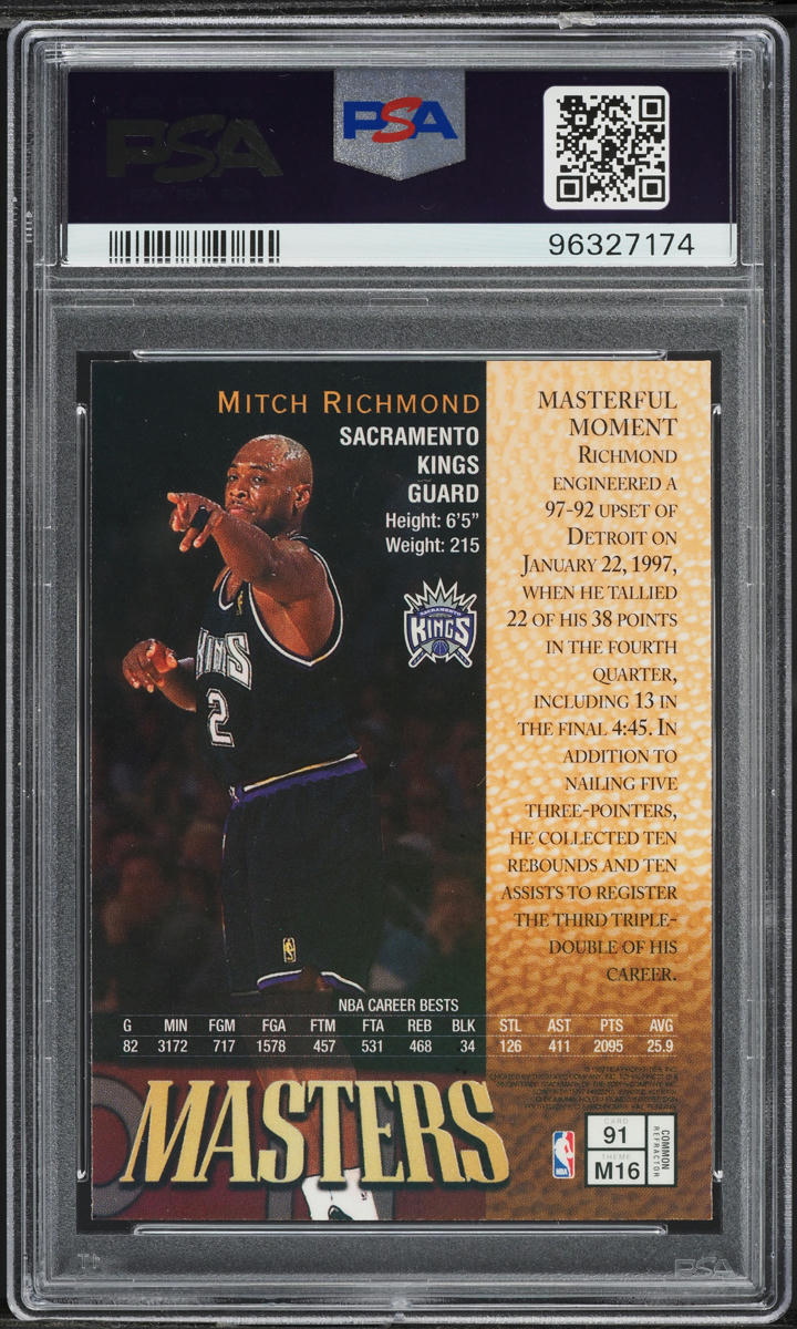 1997 Finest Refractor w/ Coating Mitch Richmond #91 PSA 9 MINT