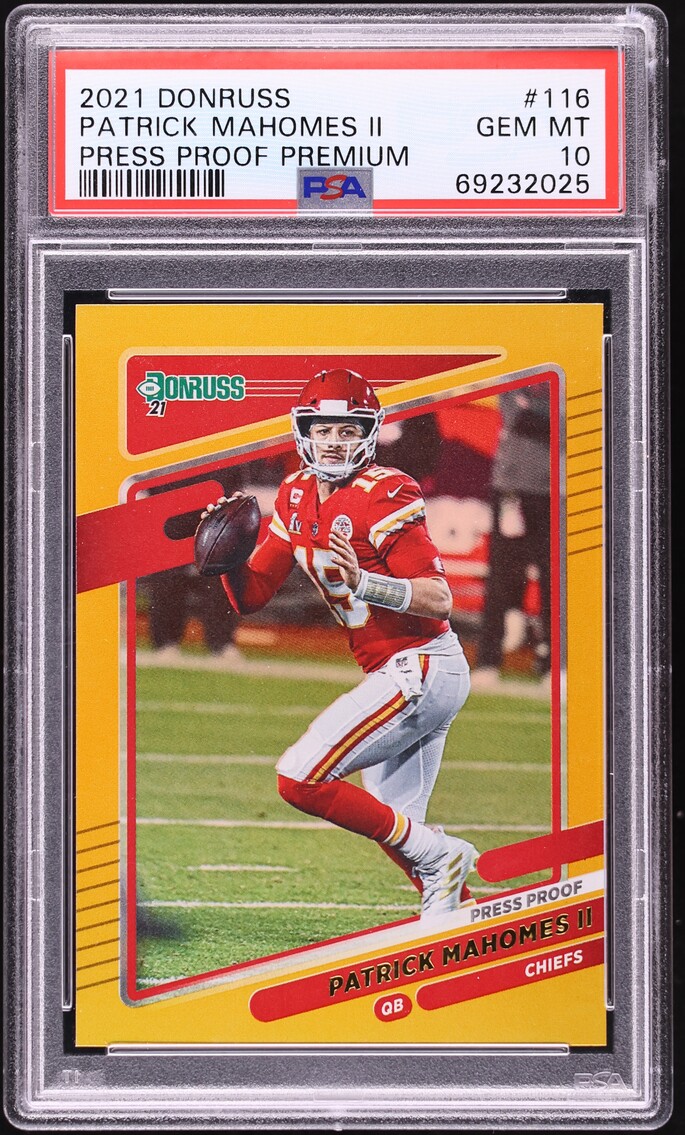 2021 Donruss Press Proof Premium Patrick Mahomes II #116 PSA 10 GEM MINT