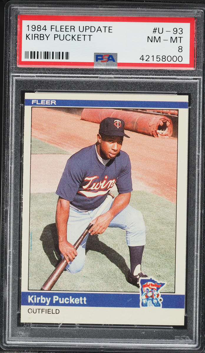 1984 Fleer Update Kirby Puckett ROOKIE #U-93 PSA 8 NM-MT