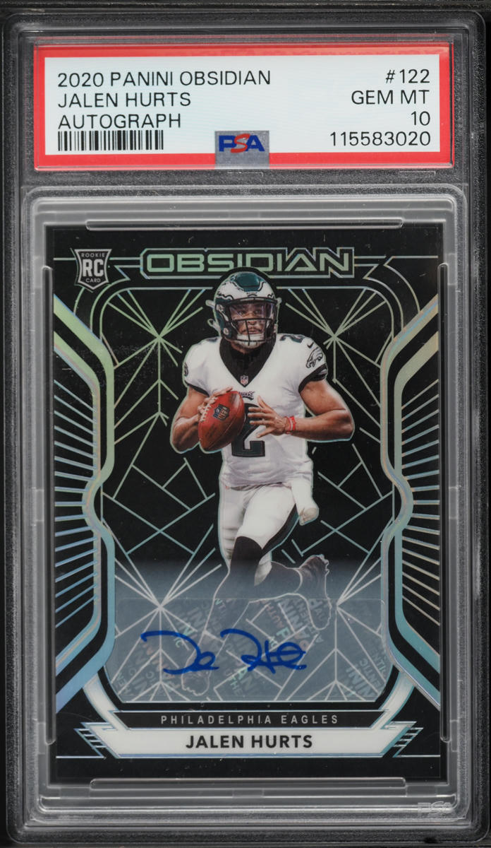 2020 Panini Obsidian Jalen Hurts ROOKIE AUTO /150 #122 PSA 10 GEM MINT