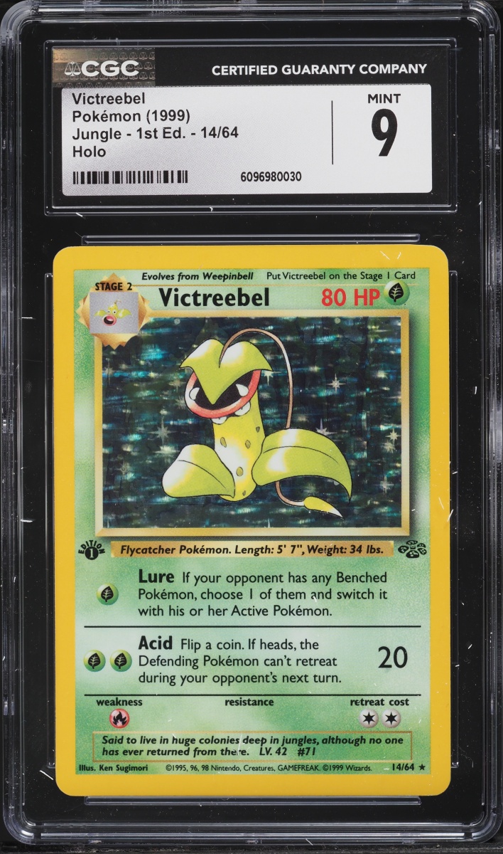1999 Pokemon Jungle 1st Edition Holo Victreebel #14 CGC 9 MINT