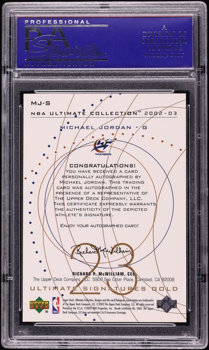 2002 Ultimate Collection Signatures Gold Michael Jordan AUTO /23 #MJ-S PSA 10 GEM MINT