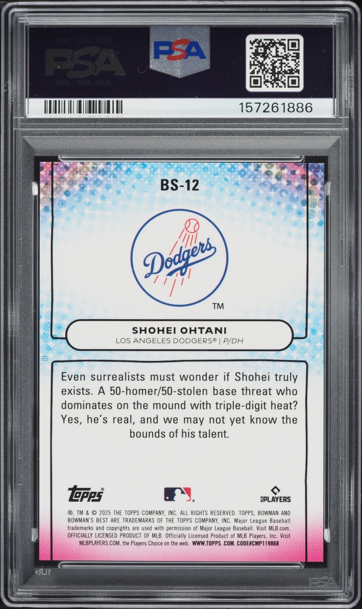 2025 Bowman's Best Showpieces Lava Refractor Shohei Ohtani /50 #BS-12 PSA 9 MINT