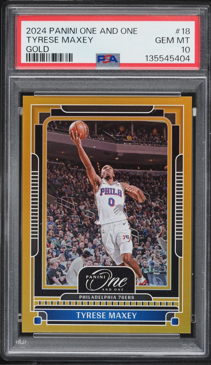 2024 Panini One And One Gold Tyrese Maxey /10 #18 PSA 10 GEM MINT