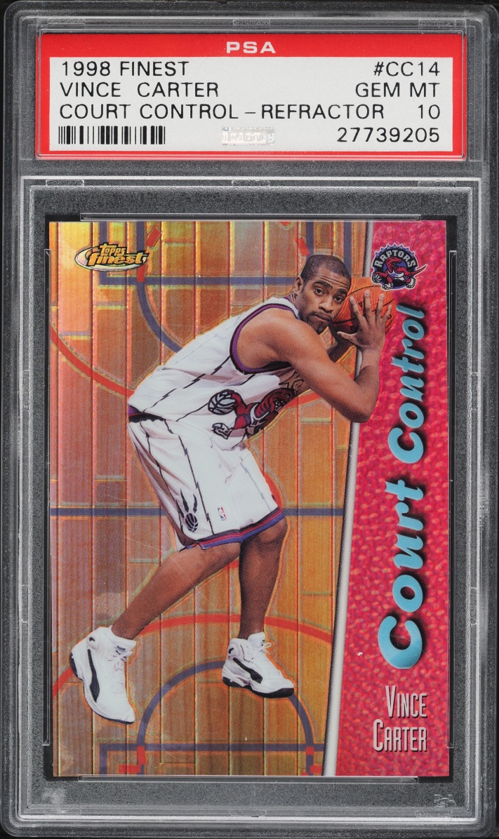 1998 Finest Court Control Refractor Vince Carter ROOKIE /150 #CC14 PSA 10 GEM MINT