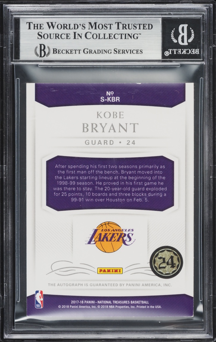 2017 National Treasures Gold Kobe Bryant AUTO /10 #S-KBR BGS 8 NM-MT