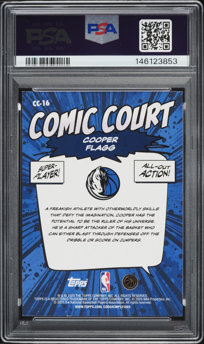 2025 Topps Comic Court Cooper Flagg ROOKIE #CC-16 PSA 8 NM-MT