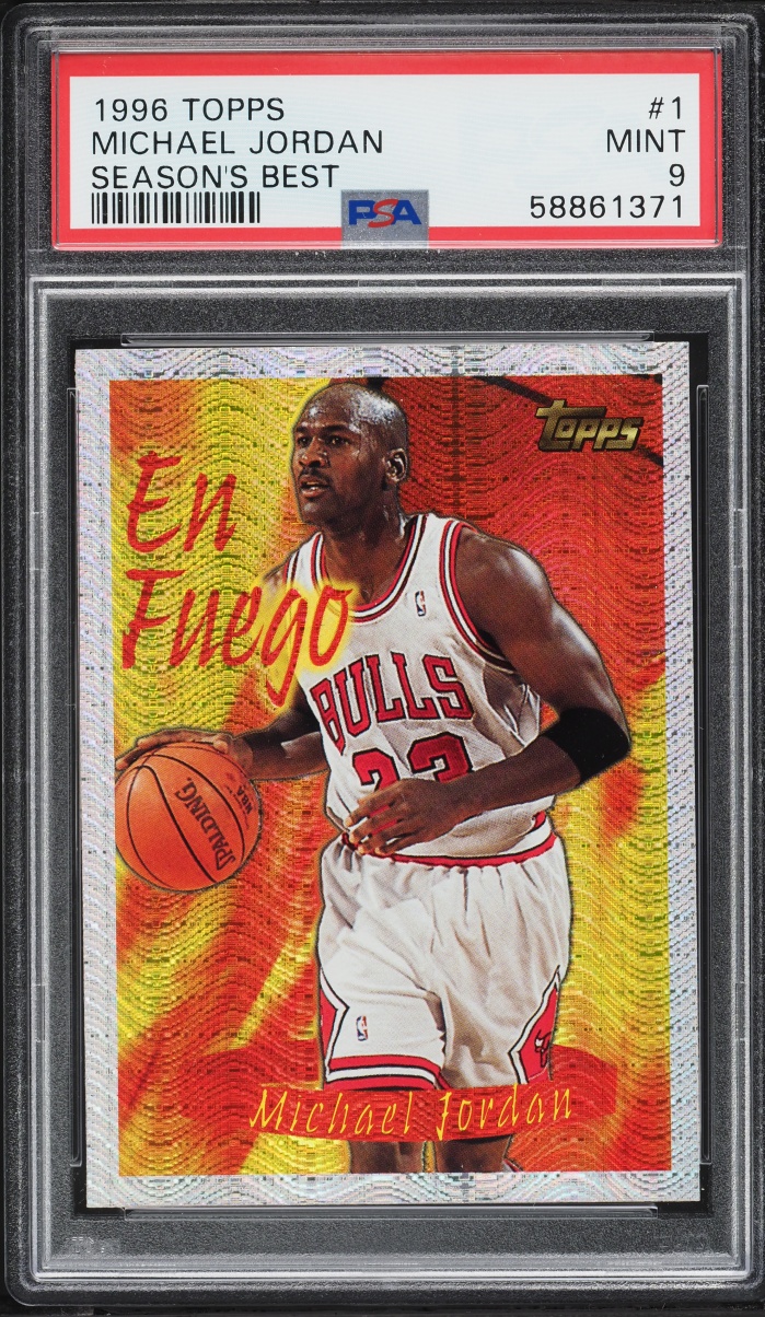 1996 Topps Season's Best En Fuego Michael Jordan #1 PSA 9 MINT