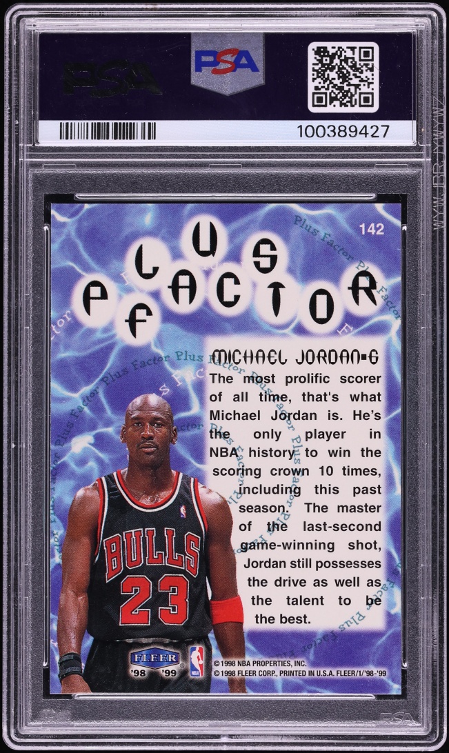 1998 Fleer Tradition Plus Factor Michael Jordan #142 PSA 9 MINT