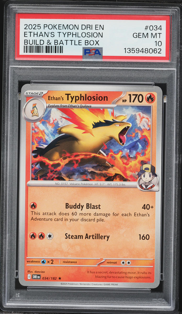 2025 Pokemon SV Destined Rivals Build & Battle Box Ethan's Typhlosion #034 PSA 10 GEM MINT