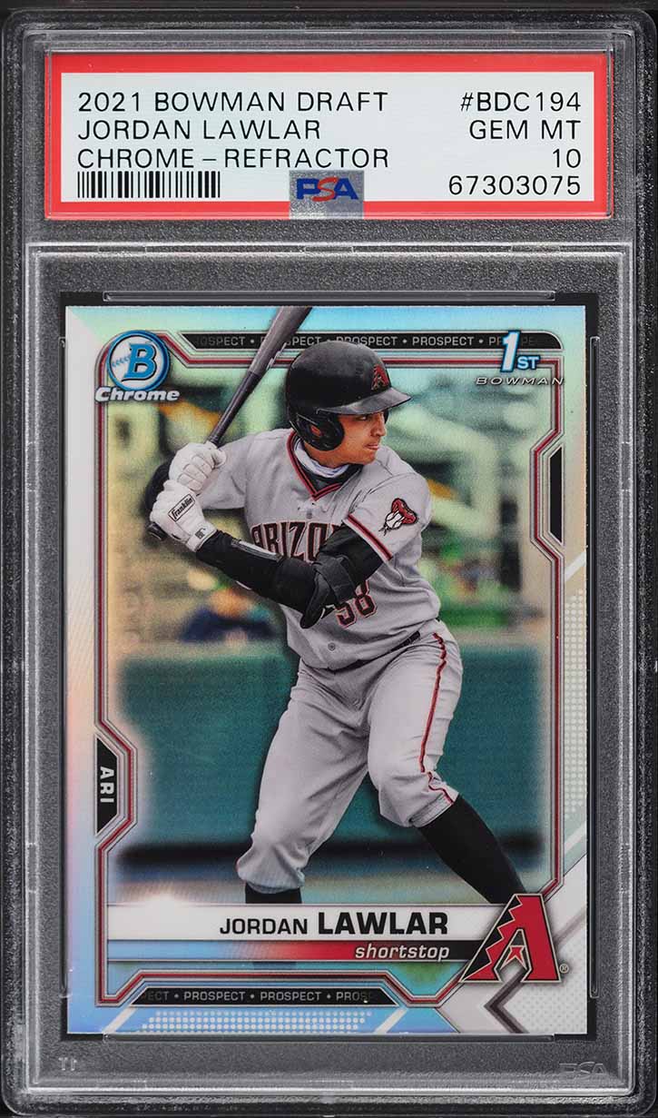 2021 Bowman Chrome Draft Refractor Jordan Lawlar ROOKIE #BDC-194 PSA 10 GEM MINT