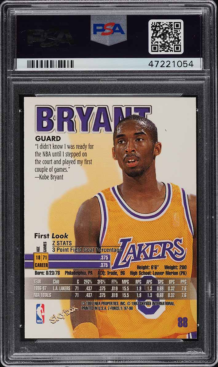 1997 Skybox Z-Force Kobe Bryant #88 PSA 9 MINT