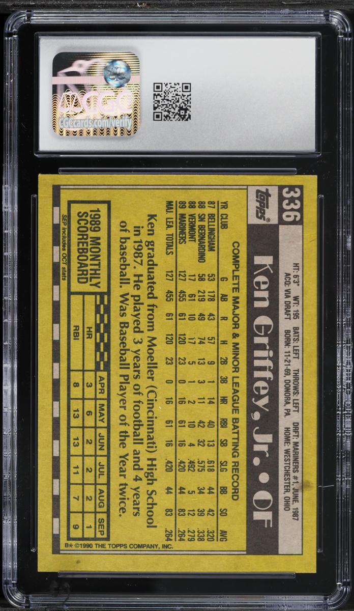 1990 Topps Ken Griffey Jr #336 CGC 7.5 NRMT+