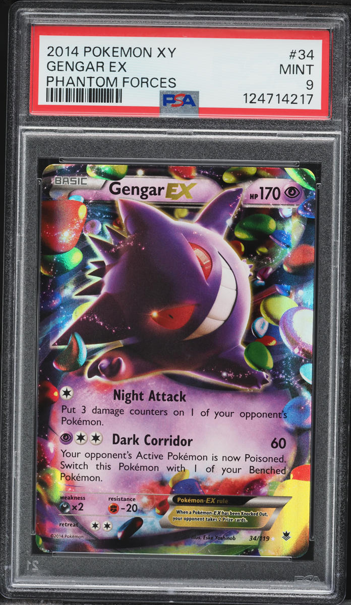 2014 Pokemon XY Phantom Forces Gengar EX #34 PSA 9 MINT