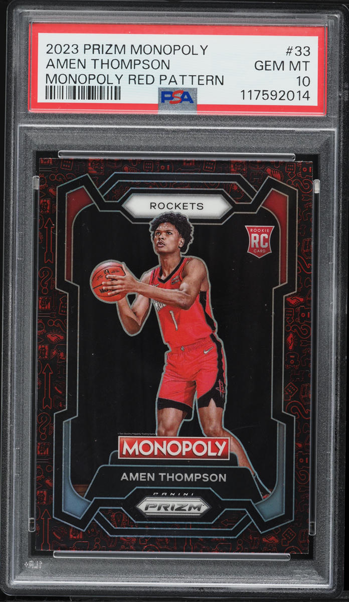 2023 Panini Prizm Monopoly Red Pattern Amen Thompson ROOKIE #33 PSA 10 GEM MINT