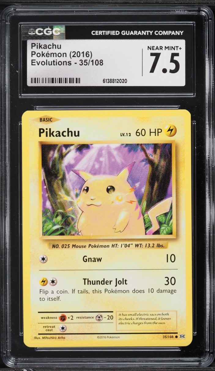 2016 Pokemon XY Evolutions Pikachu #35 CGC 7.5 NRMT+