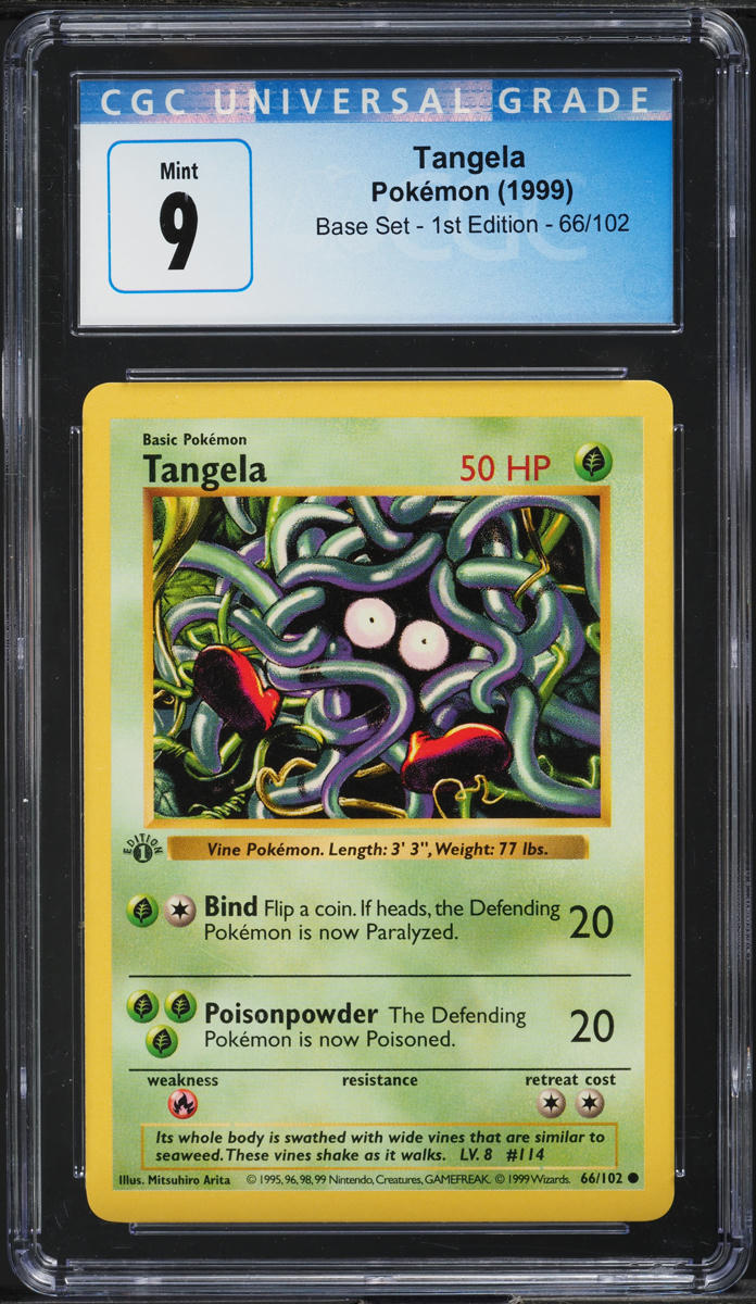 1999 Pokemon Base Set Shadowless 1st Edition Tangela #66 CGC 9 MINT