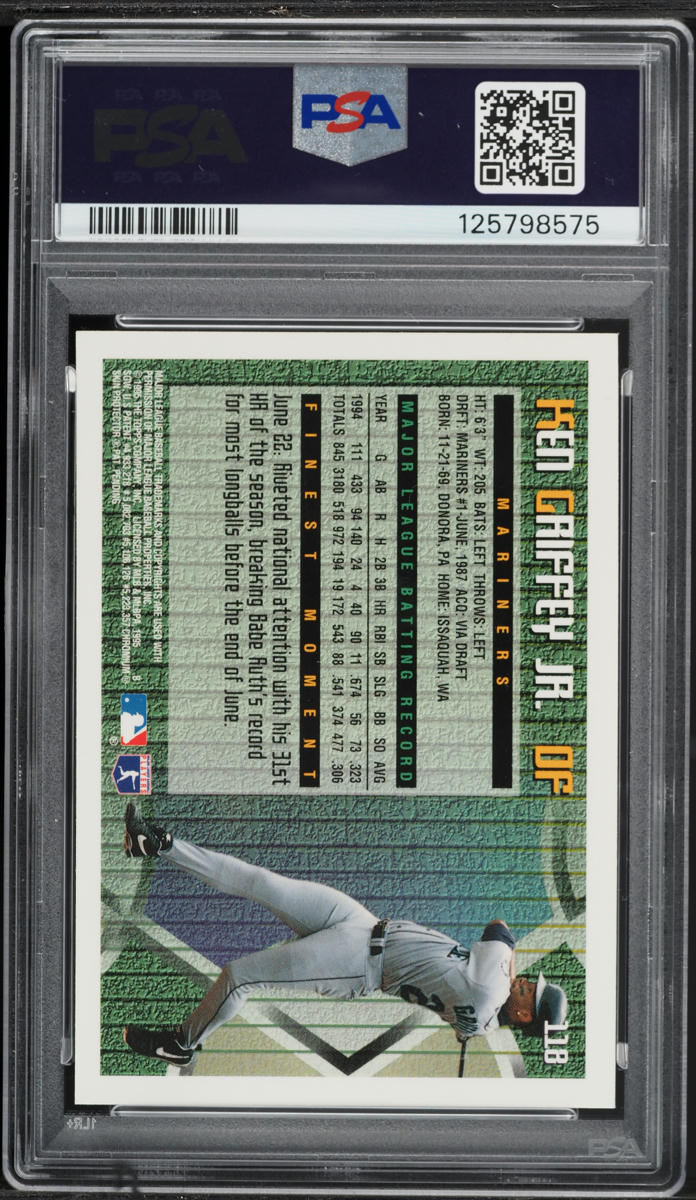 1995 Finest w/ Coating Ken Griffey Jr. #118 PSA 9 MINT