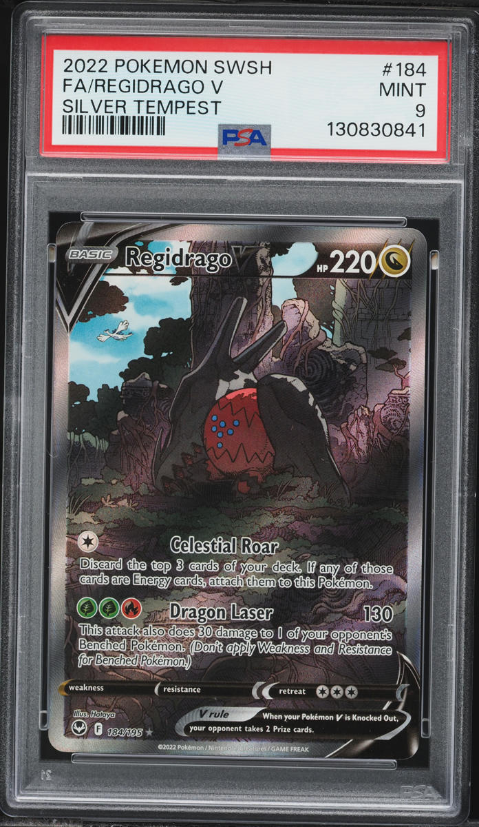 2022 Pokemon Sword & Shield Silver Tempest Alt Art Regidrago V #184 PSA 9 MINT