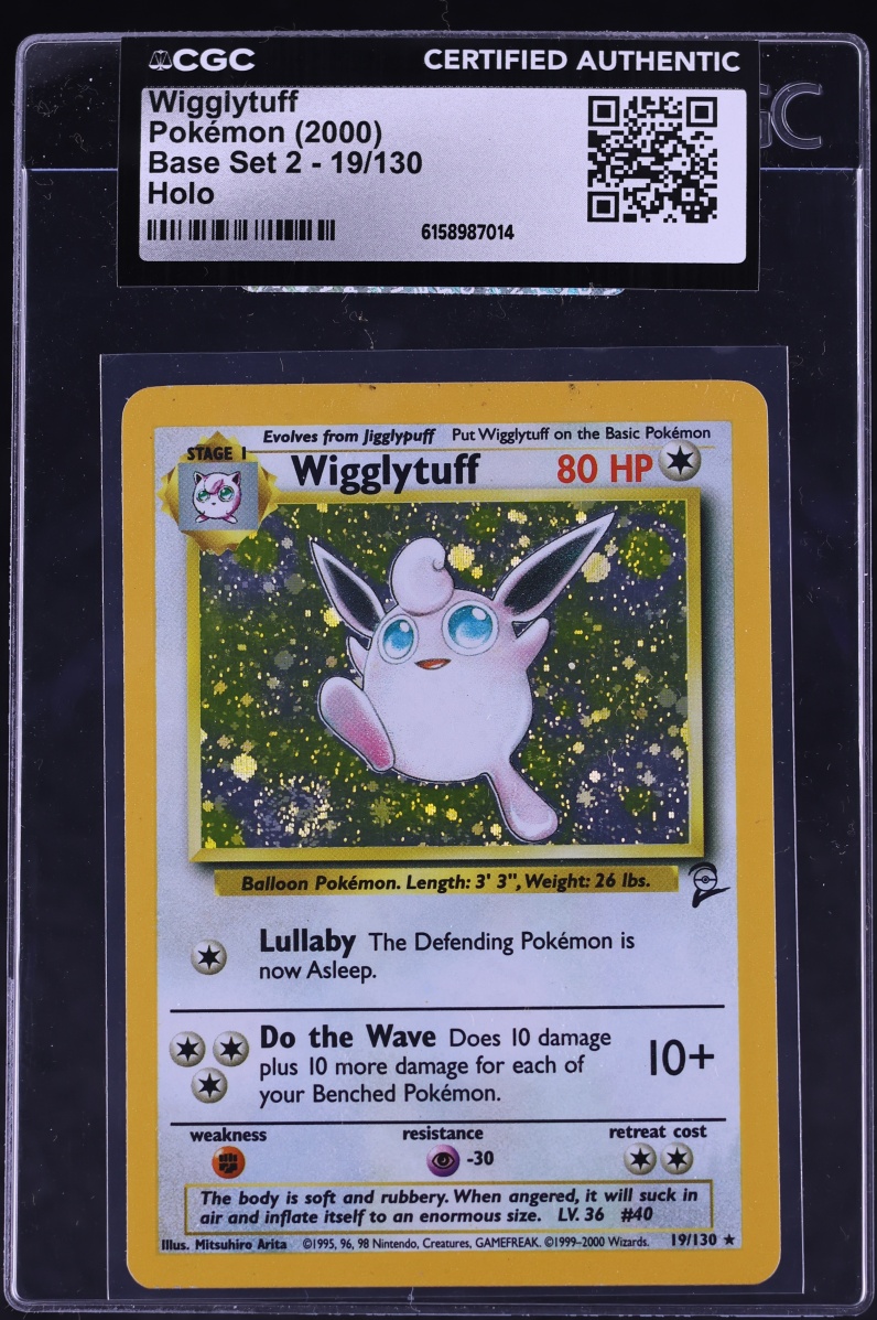 2000 Pokemon Base Set 2 Holo Wigglytuff #19 CGC AUTH