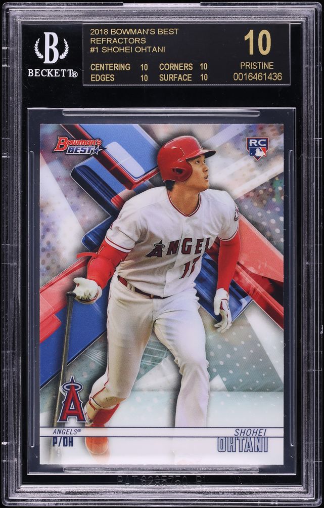 2018 Bowman's Best Refractor Shohei Ohtani ROOKIE #1 BGS 10 BLACK LABEL
