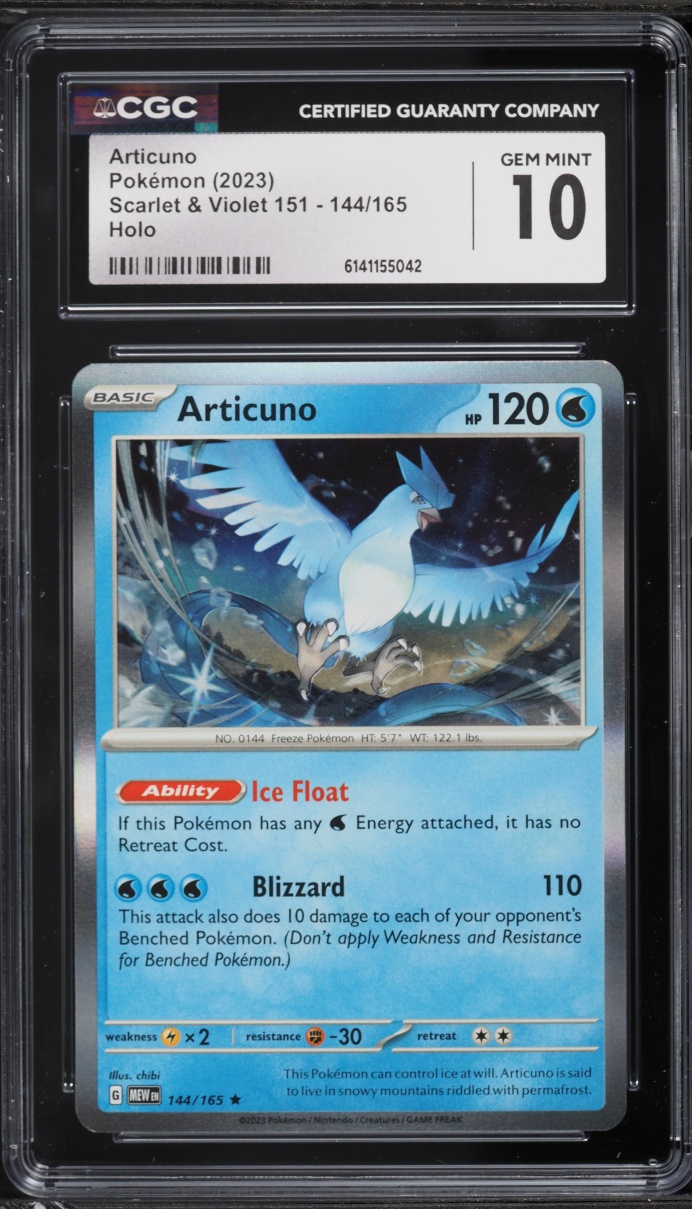 2023 Pokemon Scarlet & Violet 151 Holo Articuno #144 CGC 10 GEM MINT