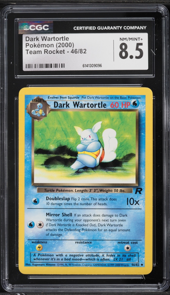 2000 Pokemon Team Rocket Dark Wartortle #46 CGC 8.5 NM-MT+