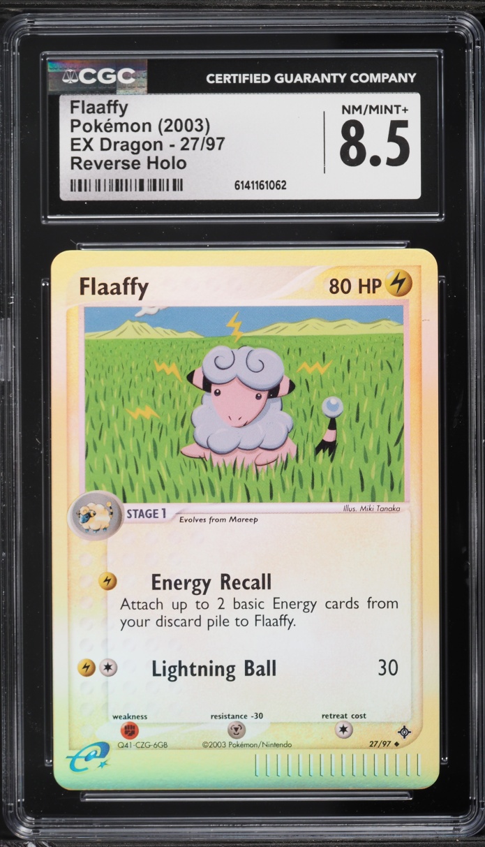 2003 Pokemon EX Dragon Reverse Holo Flaaffy #27 CGC 8.5 NM-MT+