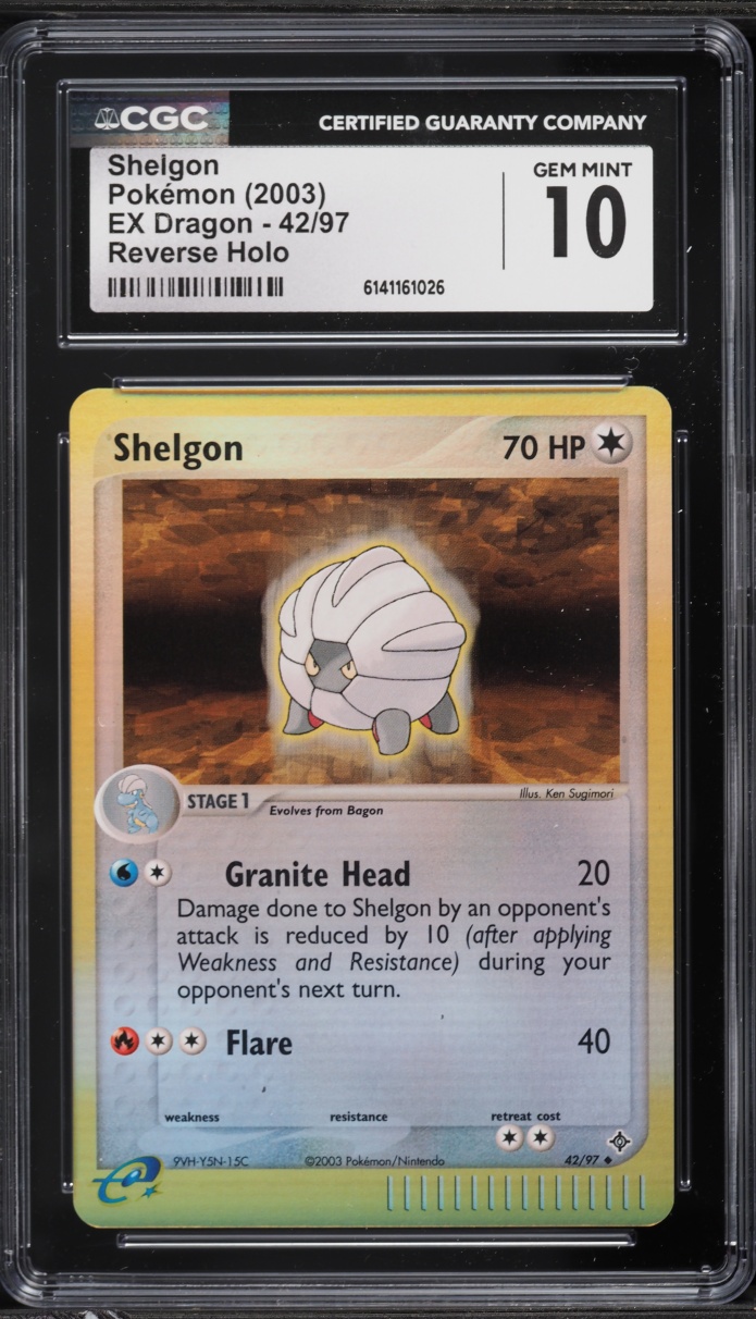 2003 Pokemon EX Dragon Reverse Holo Shelgon #42 CGC 10 GEM MINT