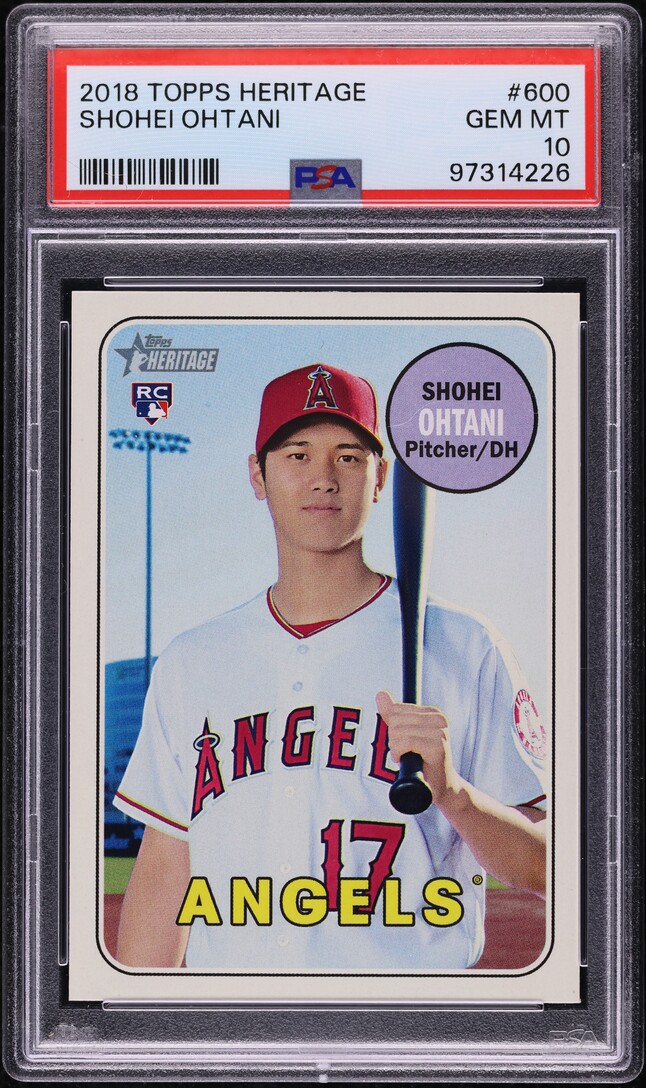 2018 Topps Heritage Shohei Ohtani ROOKIE #600 PSA 10 GEM MINT