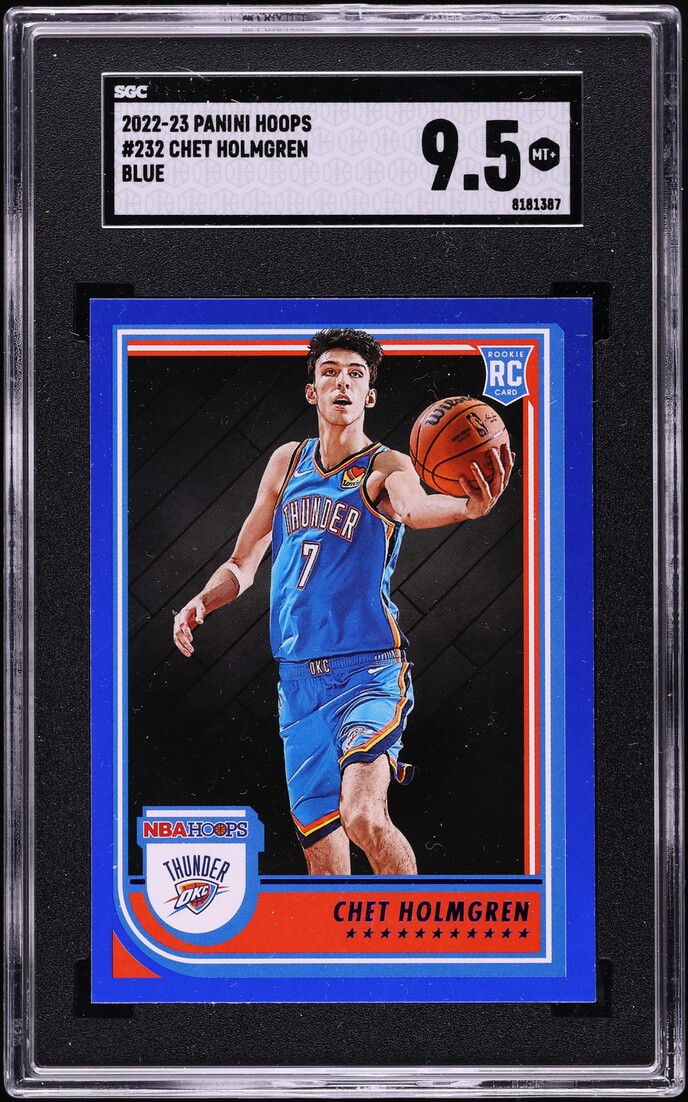 2022 Hoops Blue Chet Holmgren ROOKIE #232 SGC 9.5 MINT+