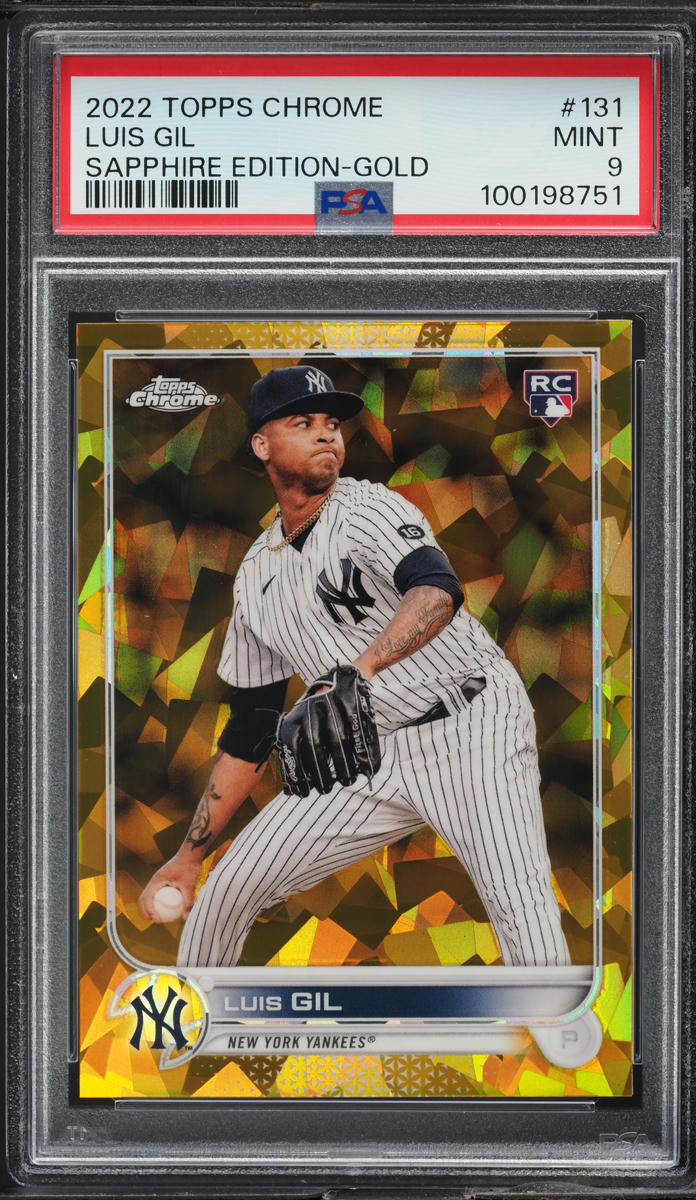 2022 Topps Chrome Sapphire Edition Gold Luis Gil ROOKIE /50 #131 PSA 9 MINT