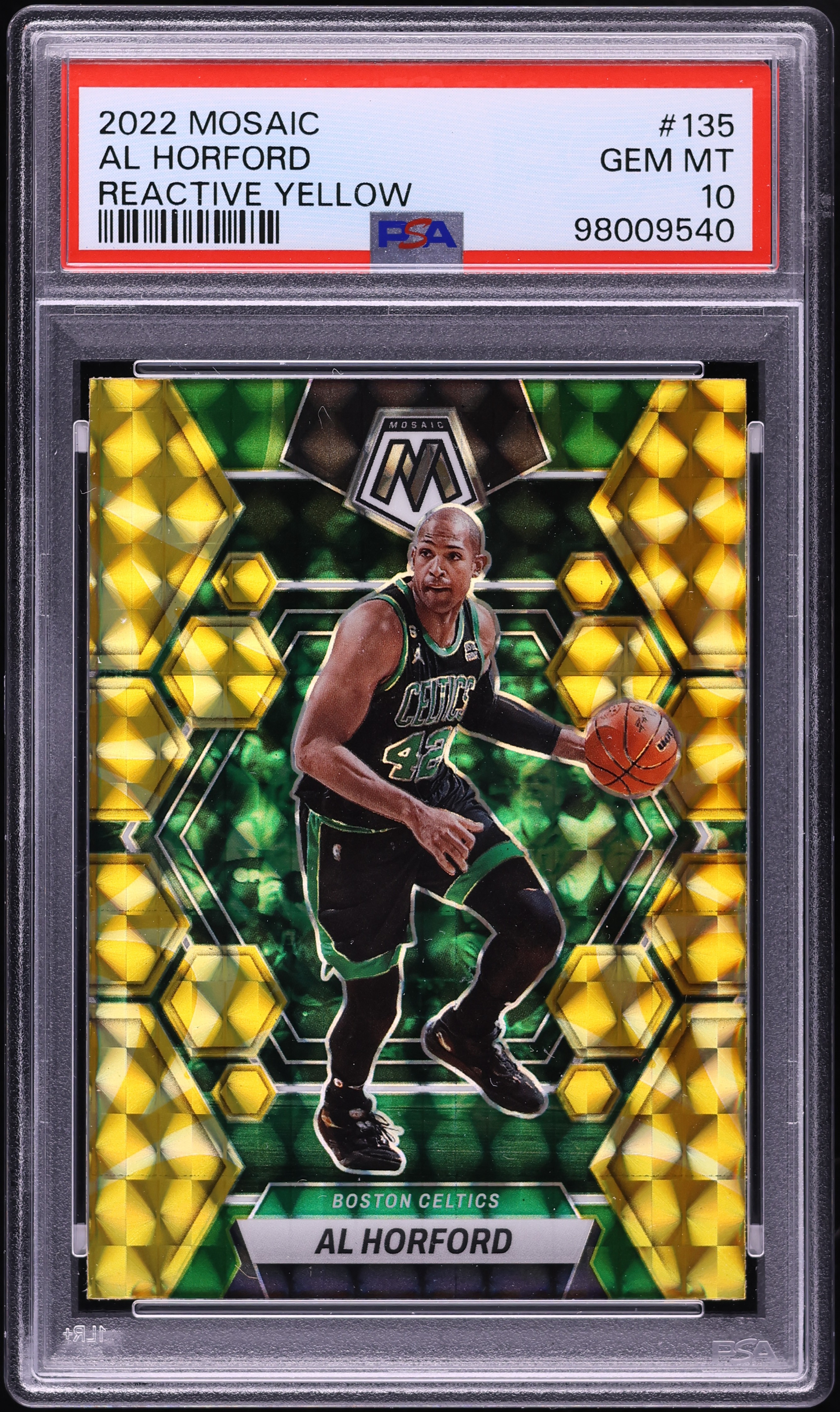 2022 Panini Mosaic Reactive Yellow Al Horford #135 PSA 10 GEM MINT