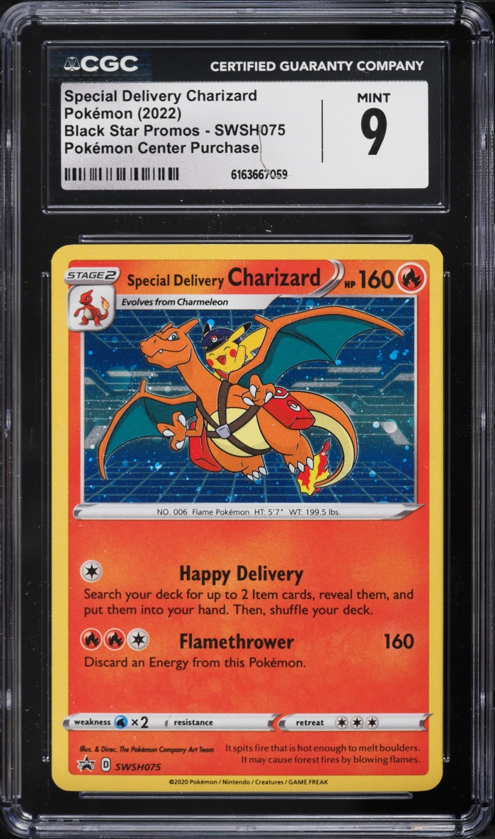 2022 Pokemon Sword & Shield Promo Center Holo Special Delivery Charizard #75 CGC 9 MINT