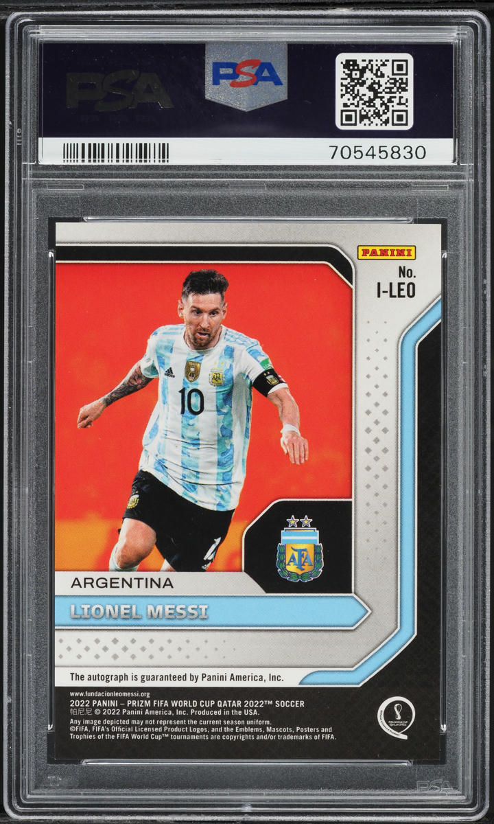 2022 Panini Prizm WC International Ink Lionel Messi AUTO DNA 10 #ILEO PSA 10 GEM