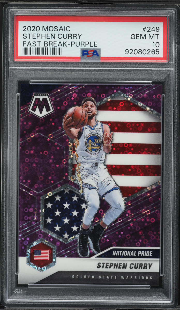 2020 Panini Mosaic Fast Break Purple Stephen Curry /50 #249 PSA 10 GEM MINT