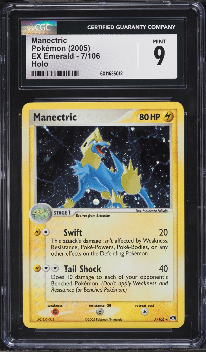 2005 Pokemon EX Emerald Holo Manectric #7 CGC 9 MINT