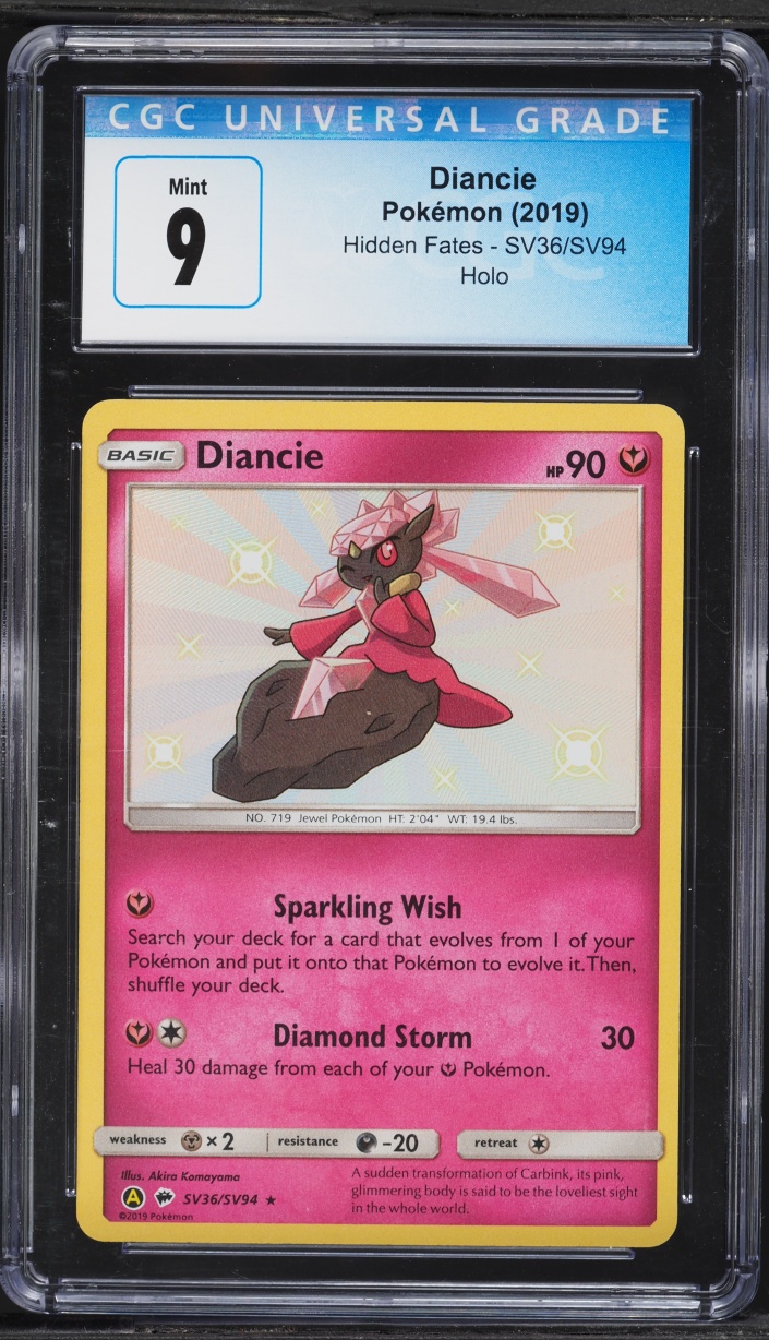 2019 Pokemon Sun & Moon Hidden Fates Shiny Diancie #SV36 CGC 9 MINT