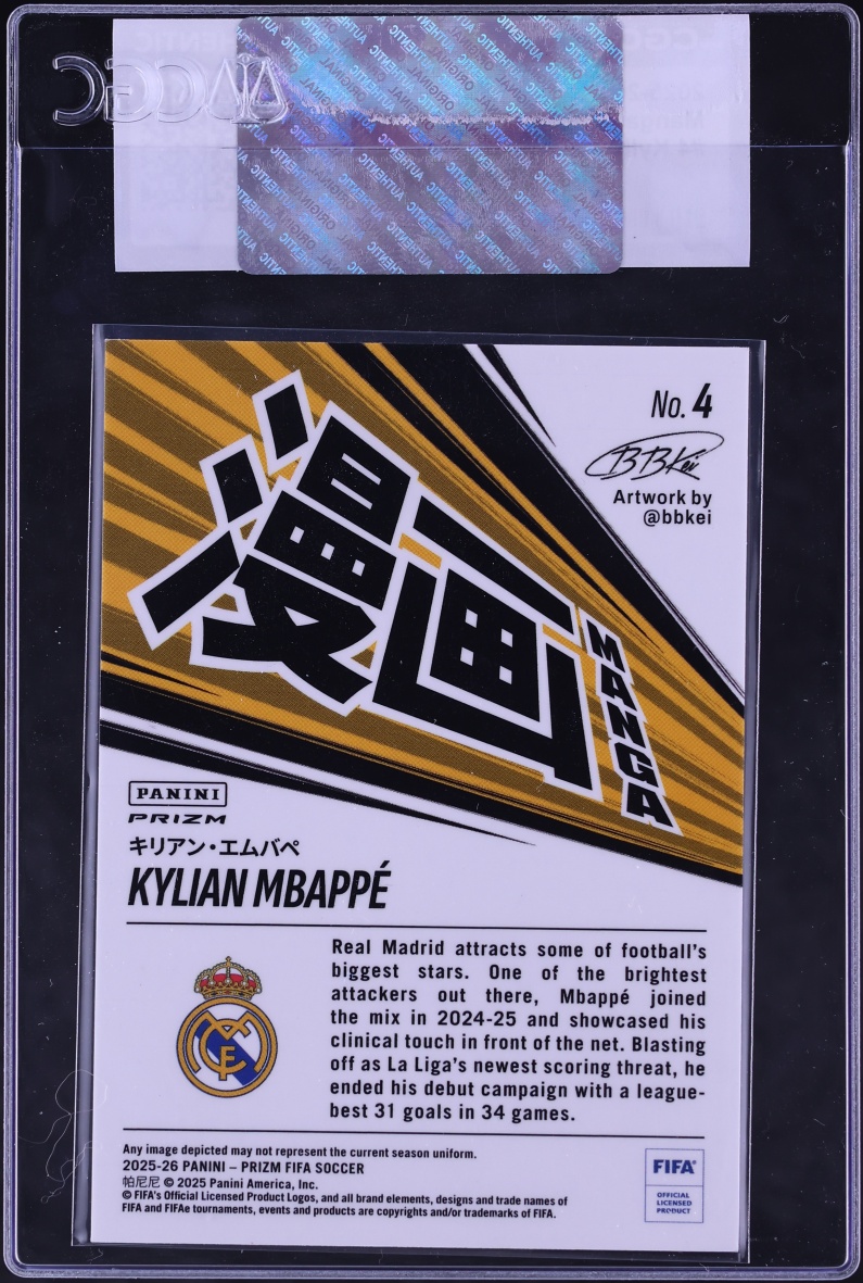 2025 Panini Prizm FIFA Manga Kylian Mbappe #4 CGC AUTH