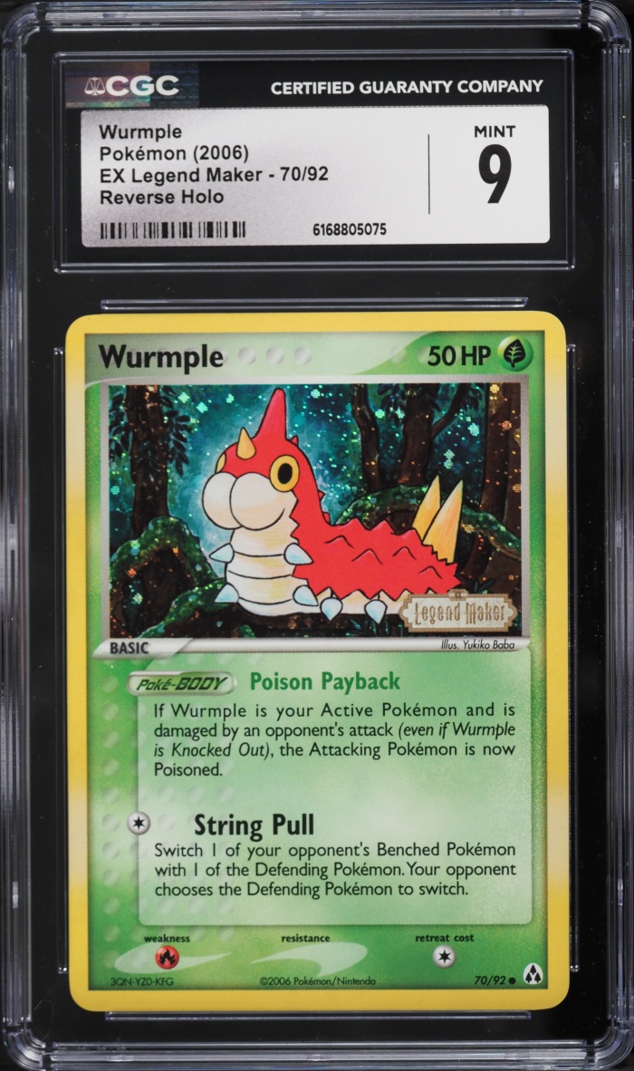 2006 Pokemon EX Legend Maker Reverse Holo Wurmple #70 CGC 9 MINT