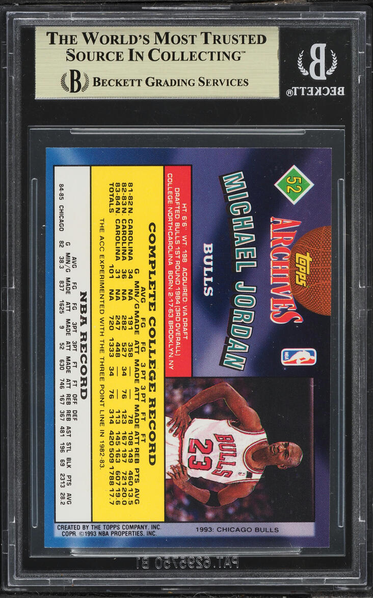 1992 Topps Archives Gold Michael Jordan #52 BGS 9.5 GEM MINT