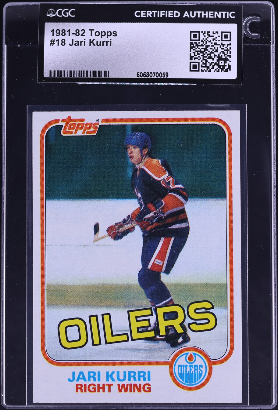 1981 Topps Hockey Jari Kurri ROOKIE #18 CGC AUTH