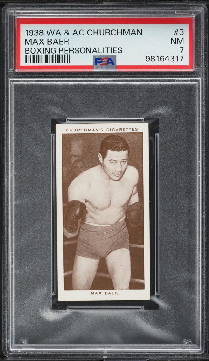 1938 WA & AC Churchman Boxing Personalities Max Baer #3 PSA 7 NRMT
