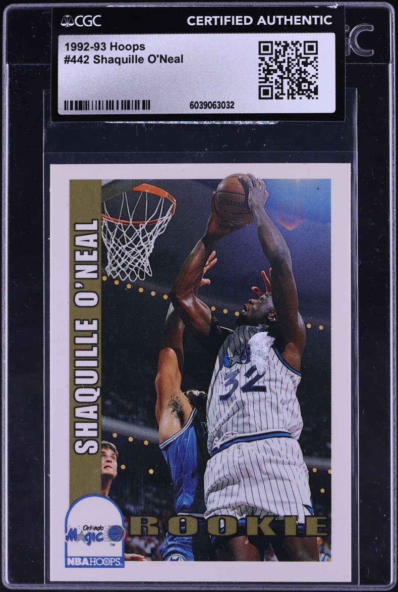 1992 Hoops Shaquille O'Neal ROOKIE #442 CGC AUTH