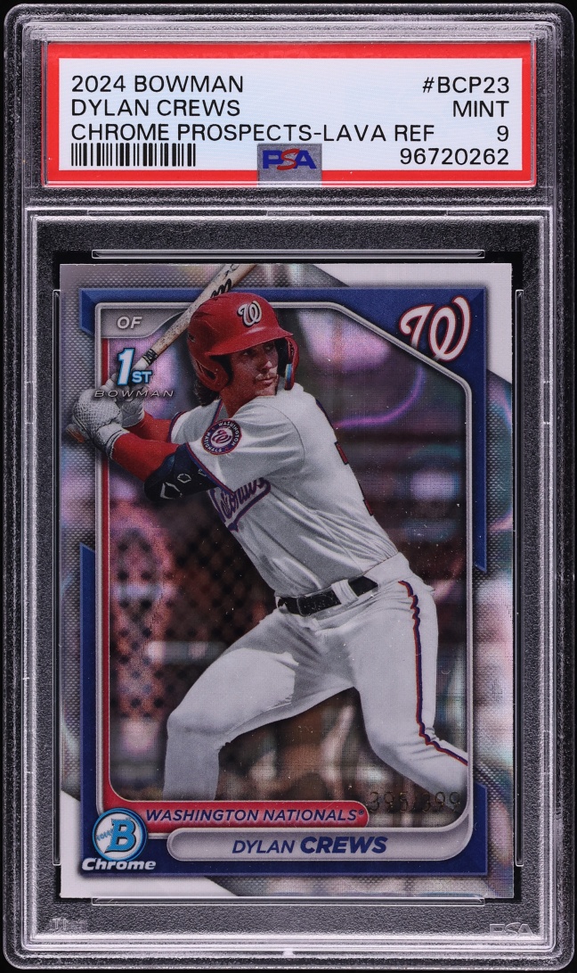 2024 Bowman Chrome Lava Refractor Dylan Crews PROSPECT /399 #BCP-23 PSA 9 MINT