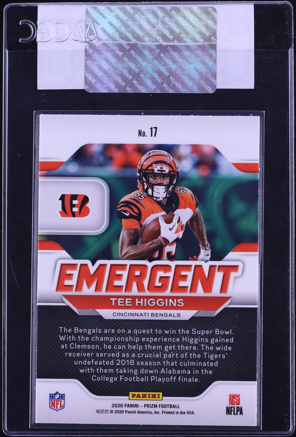 2020 Panini Prizm Emergent Tee Higgins ROOKIE #17 CGC AUTH