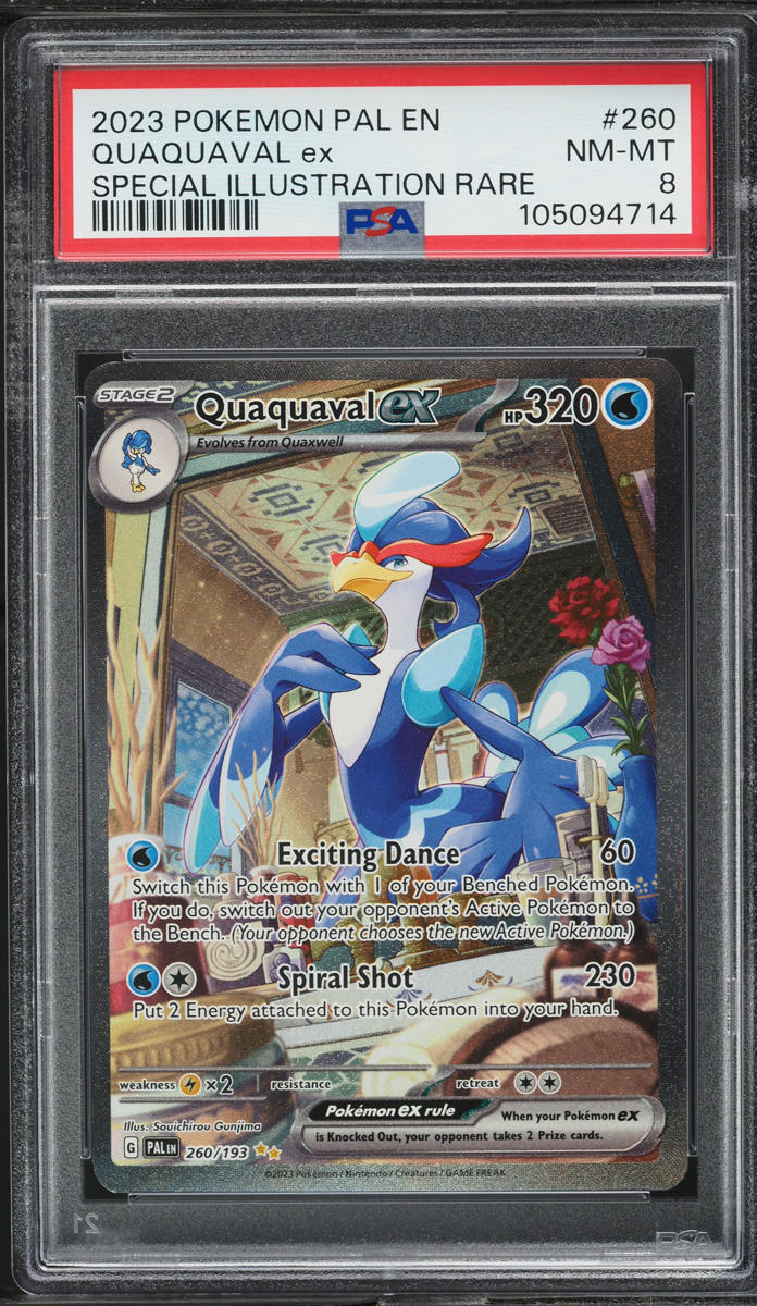 2023 Pokemon Scarlet & Violet Paldea Evolved SIR Quaquaval EX #260 PSA 8 NM-MT
