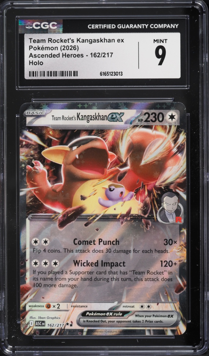 2026 Pokemon Mega Evolution Ascended Heroes Holo Team Rocket's Kangaskhan Ex #162 CGC 9 MINT