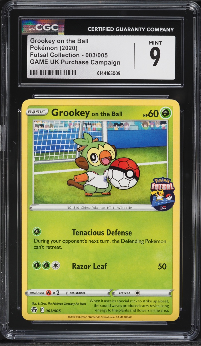 2020 Pokemon Sword & Shield Futsal Collection Grookey On The Ball #3 CGC 9 MINT