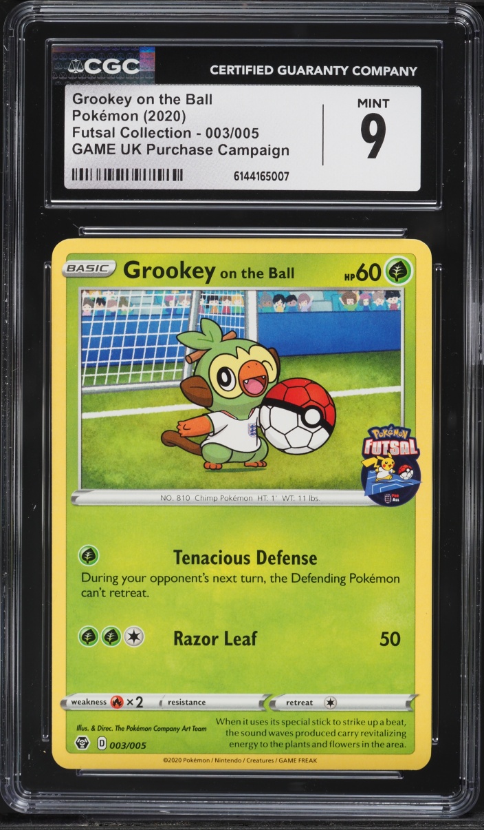 2020 Pokemon Sword & Shield Futsal Collection Grookey On The Ball #3 CGC 9 MINT